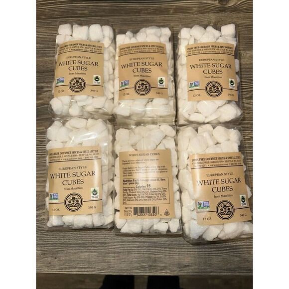 India Tree White Sugar Cubes 12 oz Pack of 6. Exp 11/5/31. - Picture 1 of 5